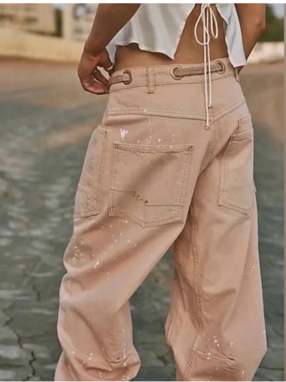 NWOT Free People Moxie Blushing Low-Slung Barrel Jeans W 28 We The Free